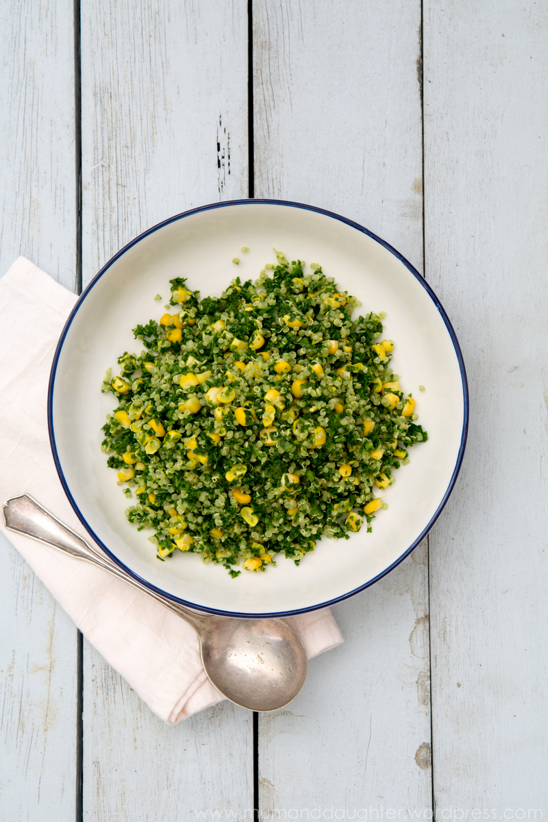 A bowl of perfect – Kale, Corn & Quinoa salad