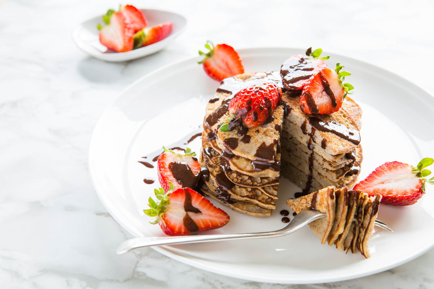 Easy-Flip Buckwheat Pancakes with Chocolate Drizzle