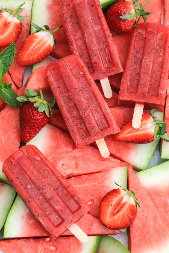 Watermelon, Strawberry & Mint Ice Blocks | Nadia Felsch